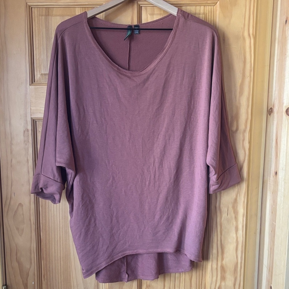 Casual Mauve Long Sleeve Top